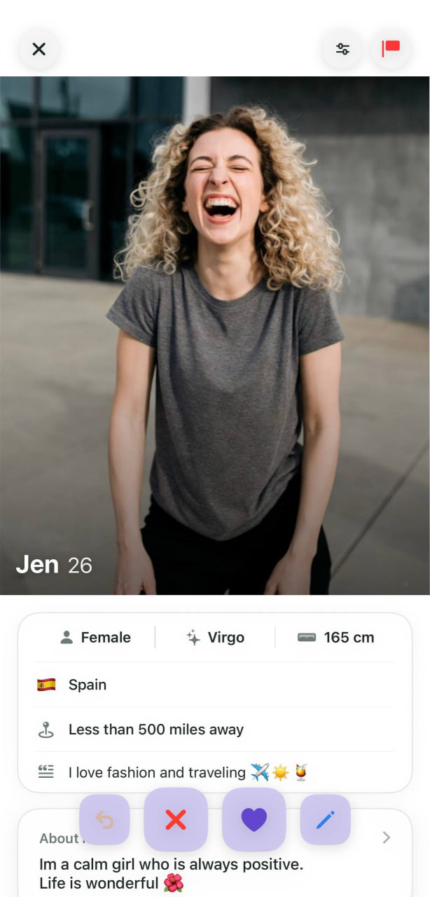 A profile in Zoom In International mode